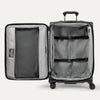 Open black suitcase on a white background