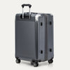 True navy suitcase with a textured surface on a white background