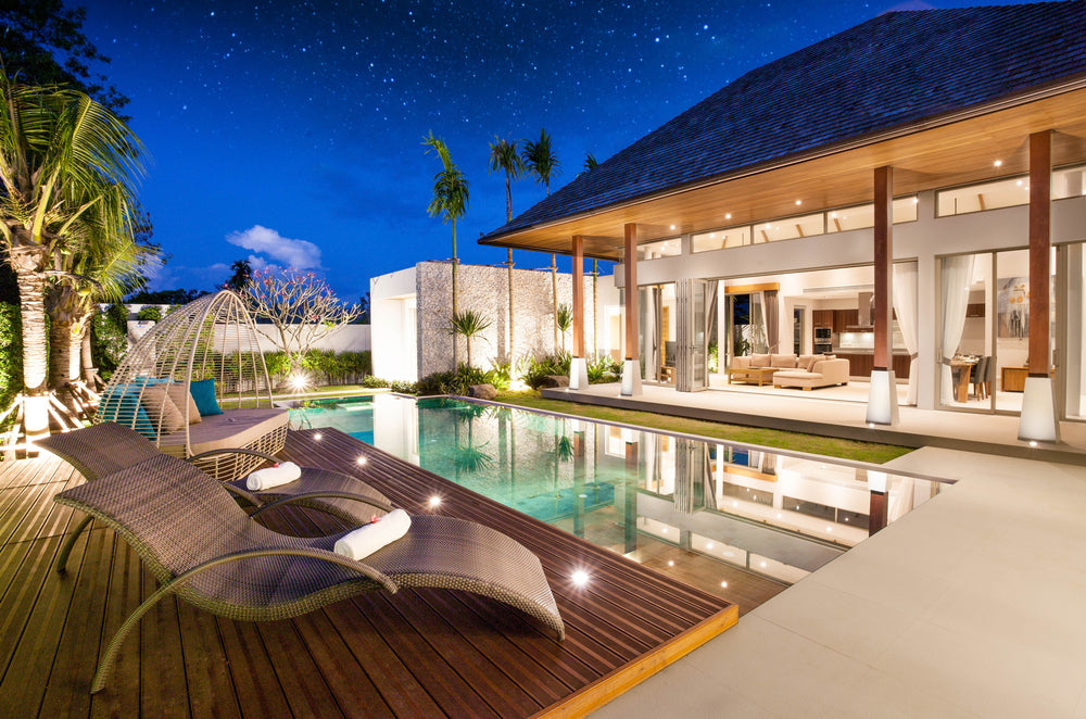 Luxury hotel pool area