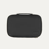 Travelpross Split Case Toiletry Bag in black with a top carry handle and Travelpross logo patch.
