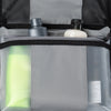 Clear pouch with toiletries , showing a close-up of the product arrangement.