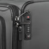 Close up look of a suitcase with a combination lock