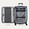 Open suitcase showing interior view on a white background 