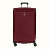Front view of Travelpross Crew Classic Large Check-In Expandable Spinner in Rosewood Red, with 360° Spinner Wheels, corner reinforcements, and low-profile top carry handle.