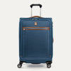 Front view of Travelpross Platinum Elite Medium Check-In Expandable Spinner in Coastal Blue, featuring 360° Spinner Wheels.
