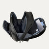 Interior view of Travelpross Platinum Elite Business Backpack in Black, showing padded tech compartments and spacious organization.
